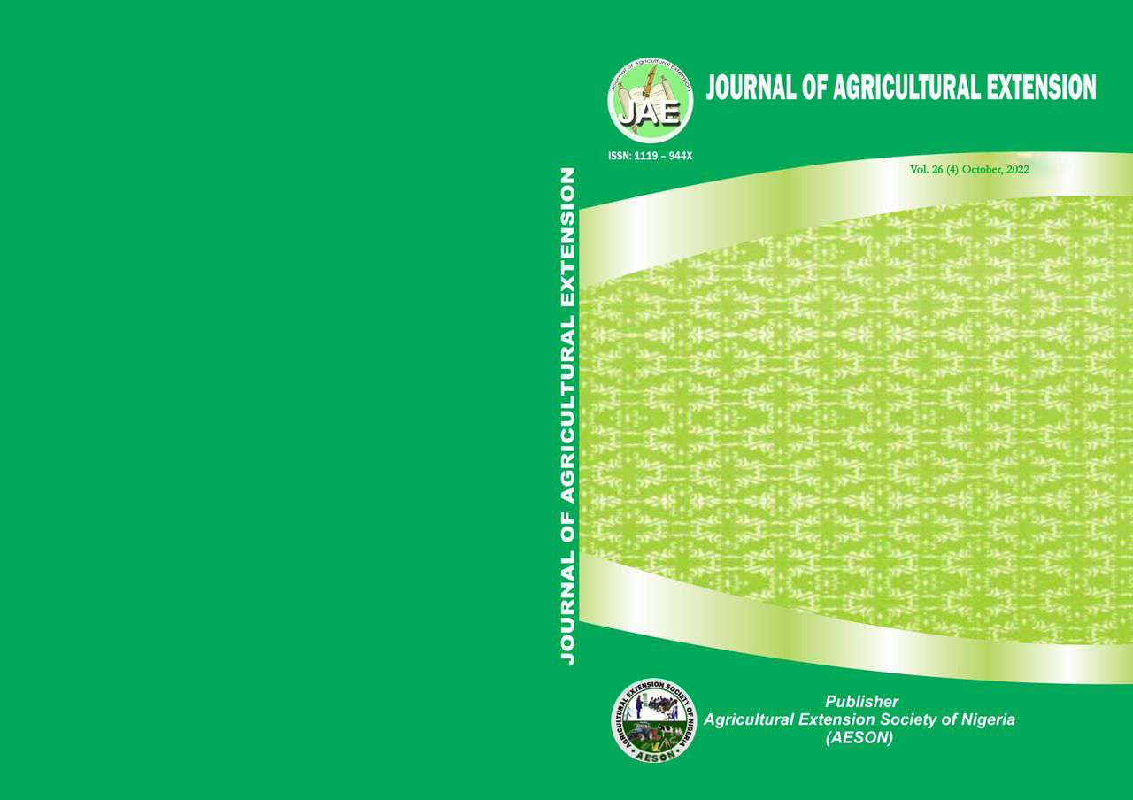 					View Vol. 26 No. 4 (2022): Journal of Agricultural Extension
				